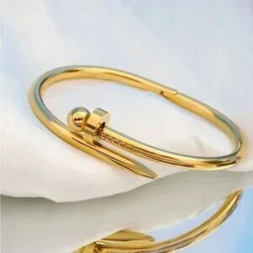 Gold Plated Stainless Steel Nail Bracelet